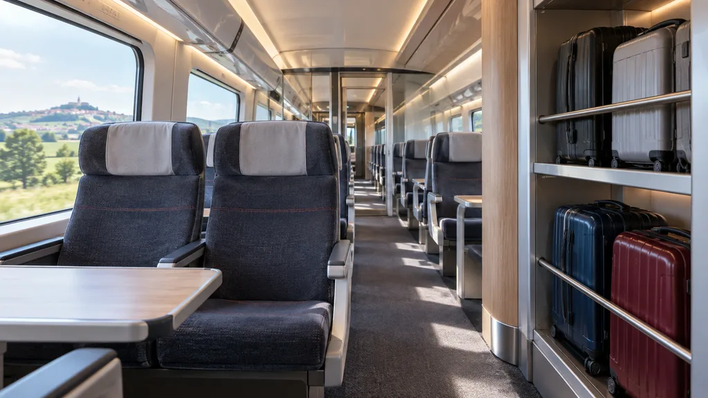 TGV 좌석과 여행용 수하물 보관 공간